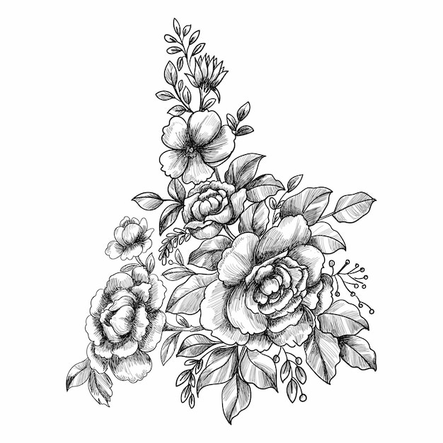 Free Vector decorative floral sketch