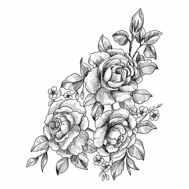 Decorative floral sketch