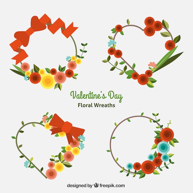 Decorative floral wreaths with different designs