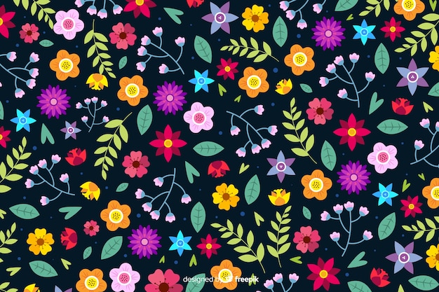 Decorative flowers background flat design