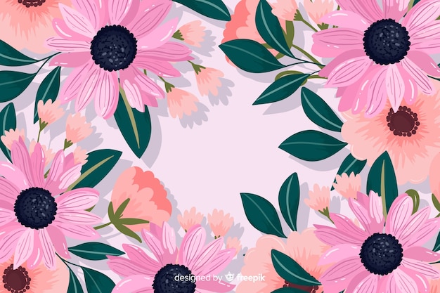 Free Vector decorative flowers background flat design