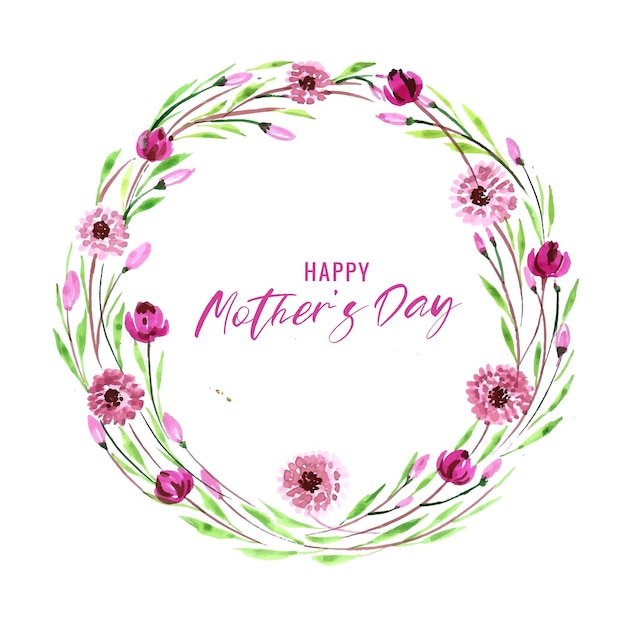 Decorative flowers mother's day celebration card background