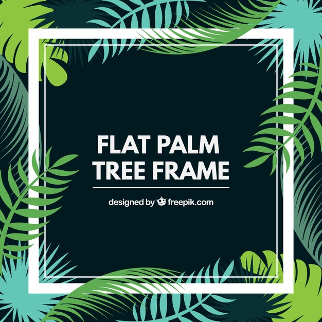 Decorative frame of palm leaves