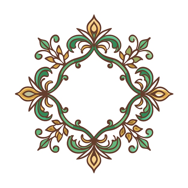 Free Vector a decorative frame with a green floral design