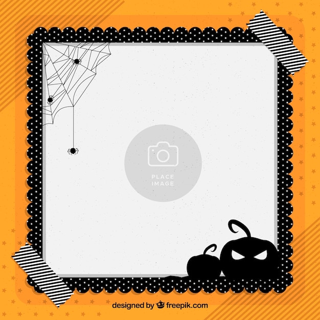 Free Vector decorative frame with pumpkins