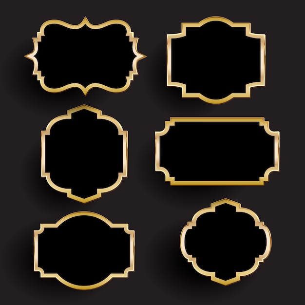 Free Vector decorative gold and black frames collection