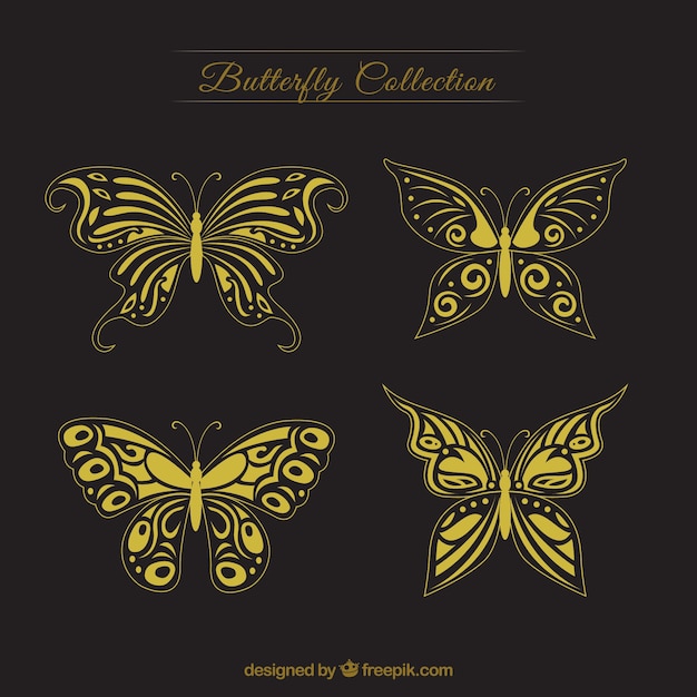 Decorative golden butterflies