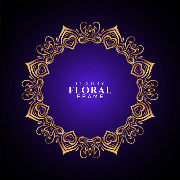 Decorative golden frame design violet classic background