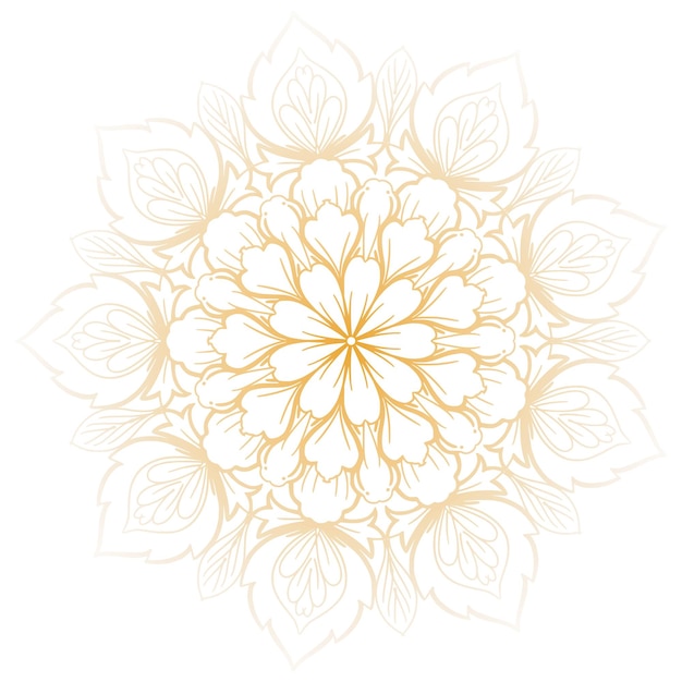 Free Vector decorative golden mandala design on white background