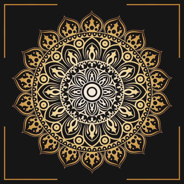 Decorative golden mandala wallpaper