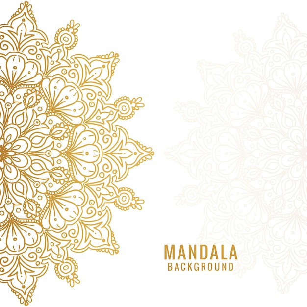 Decorative golden mandala on white background