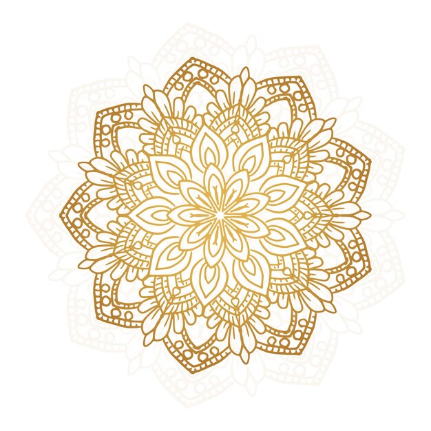 Decorative golden mandala on white background