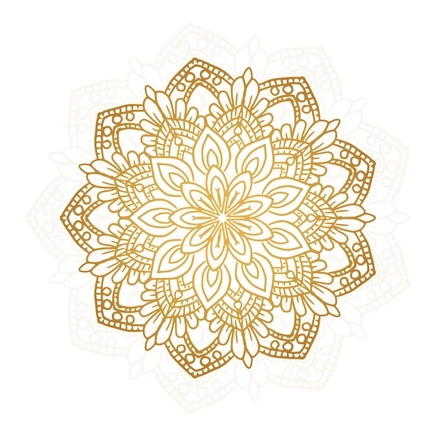 Decorative golden mandala on white background