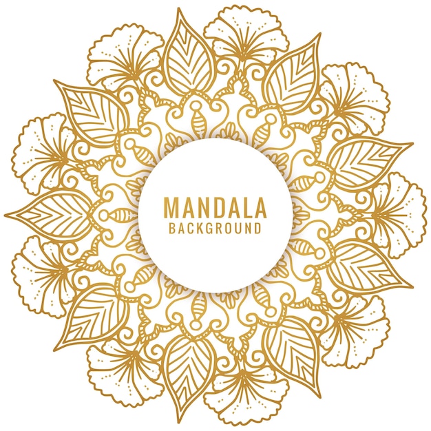 Free vector decorative golden mandala on white background