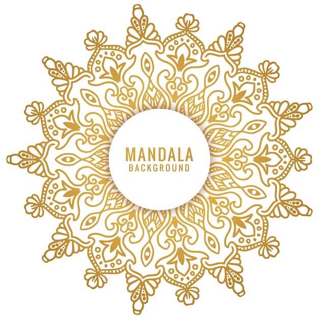 Free vector decorative golden mandala on white background