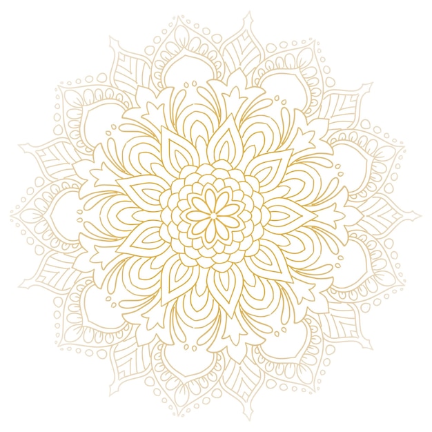 Decorative golden mandala on white background