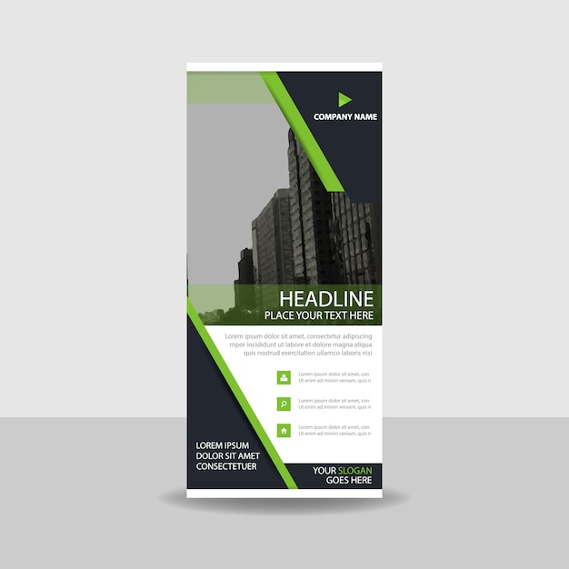 Free Vector decorative green commercial roll up banner