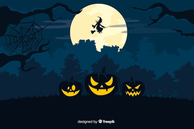 Decorative halloween background flat style