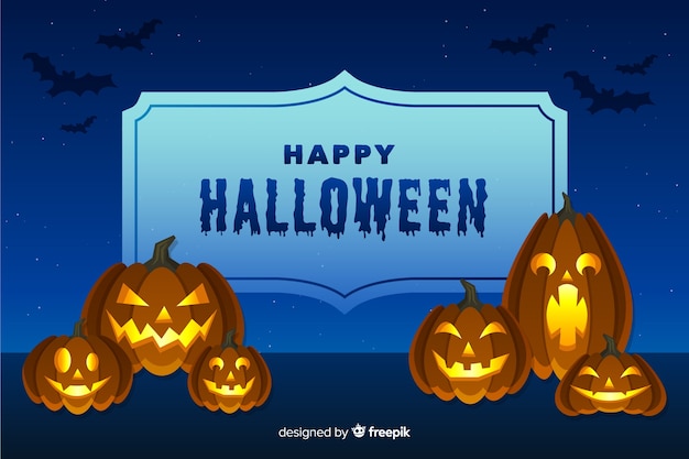 Decorative halloween background flat style