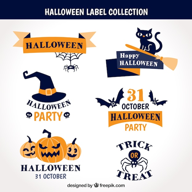 Decorative halloween stickers set