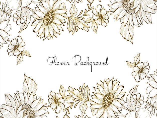 Decorative Hand drawn flower design elegant background 