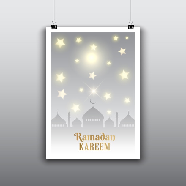 Free Vector decorative hanging poster for ramadan