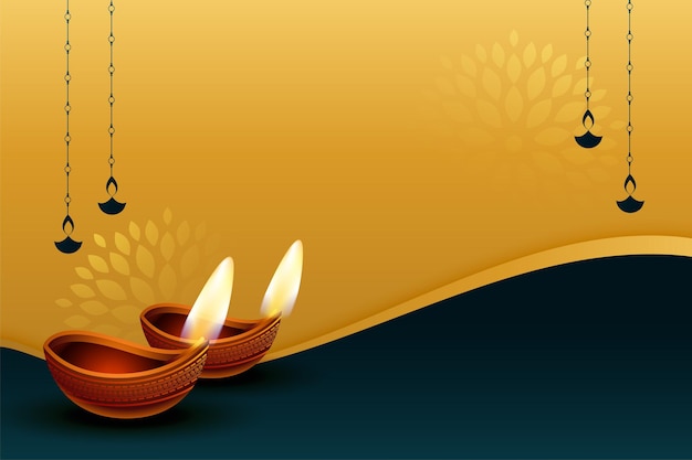 Decorative happy diwali festival background with text space