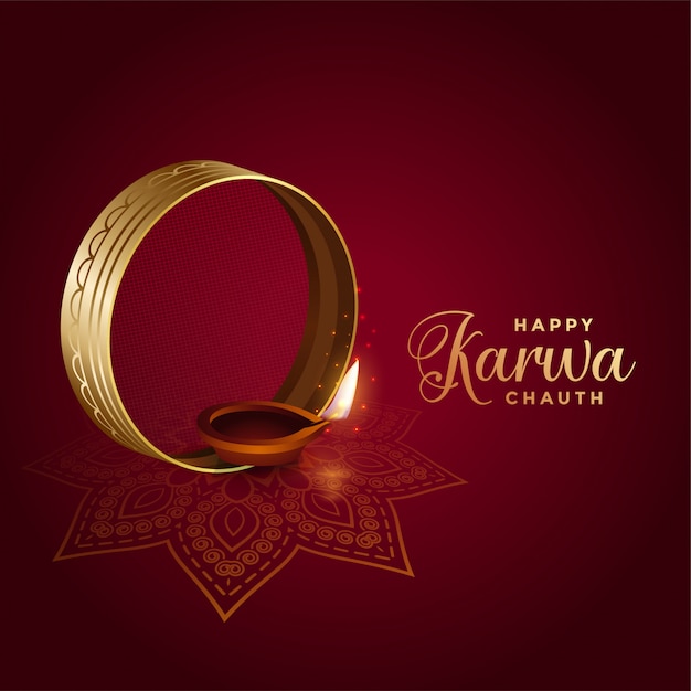 Decorative indian festival of karwa chauth 