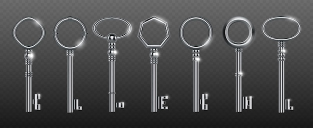 Free Vector decorative keys made of silver or steel