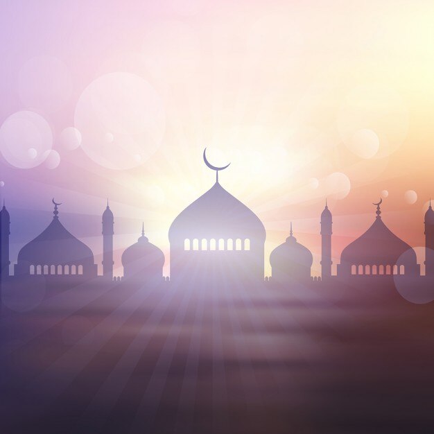 Decorative landscape background for ramadan