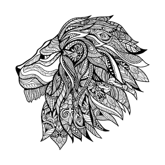 Free vector decorative lion head