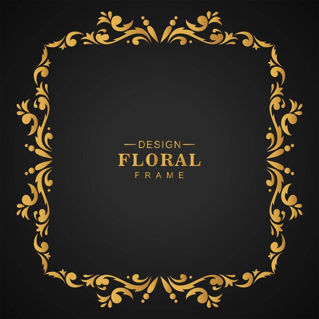 Decorative luxury golden ornamental floral frame background