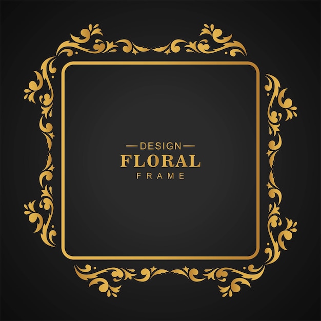 Decorative luxury golden ornamental floral frame background