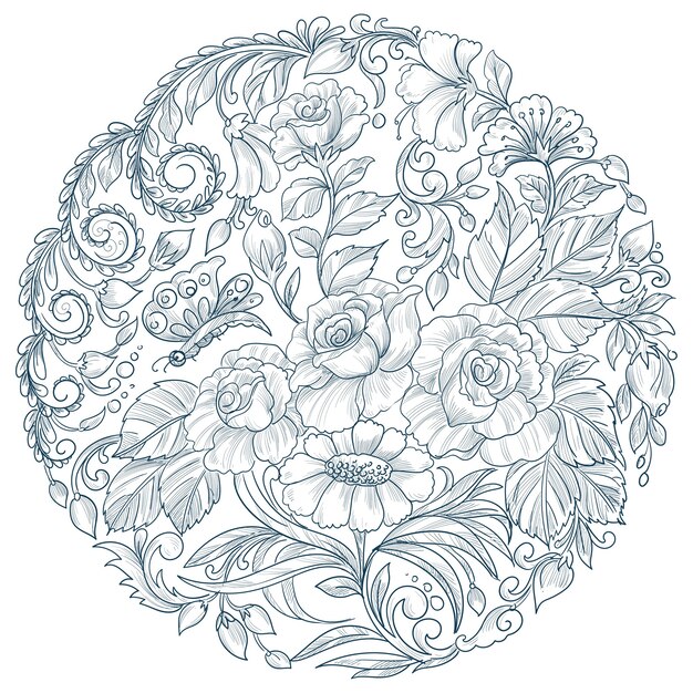 Decorative mandala circular floral design