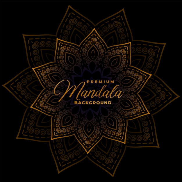 Free vector decorative mandala on dark black background