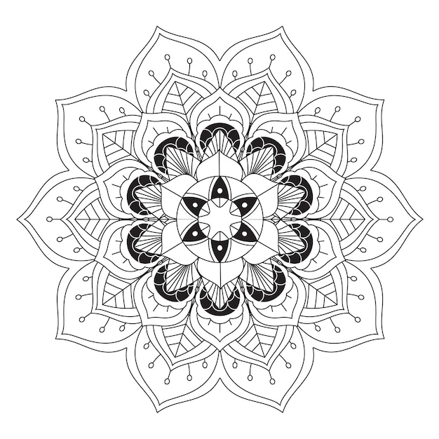 Free Vector decorative mandala design in black and white