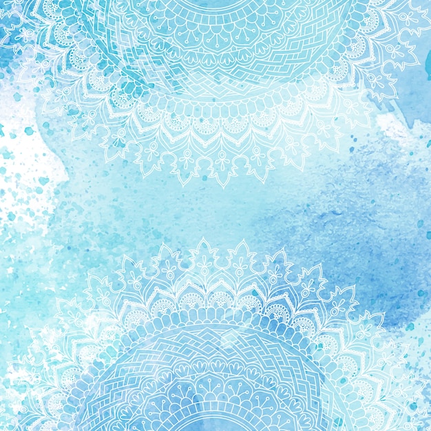 Free Vector decorative mandala design on a watercolour texture