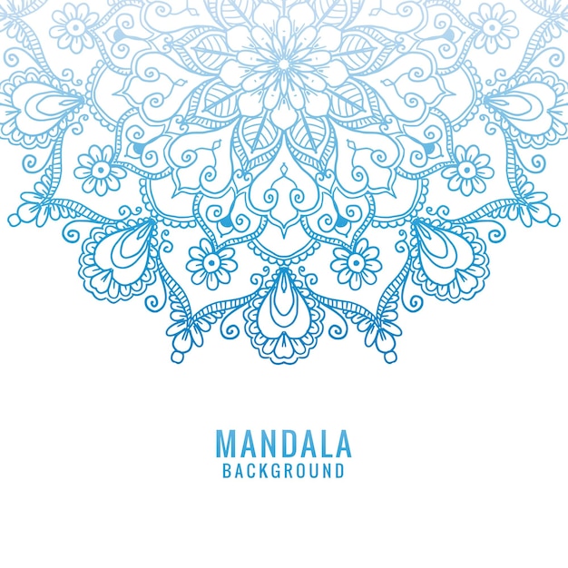 Free Vector decorative mandala with blue colour design