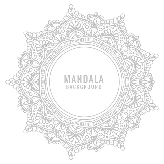 Free Vector decorative mandala with gray colour on white background