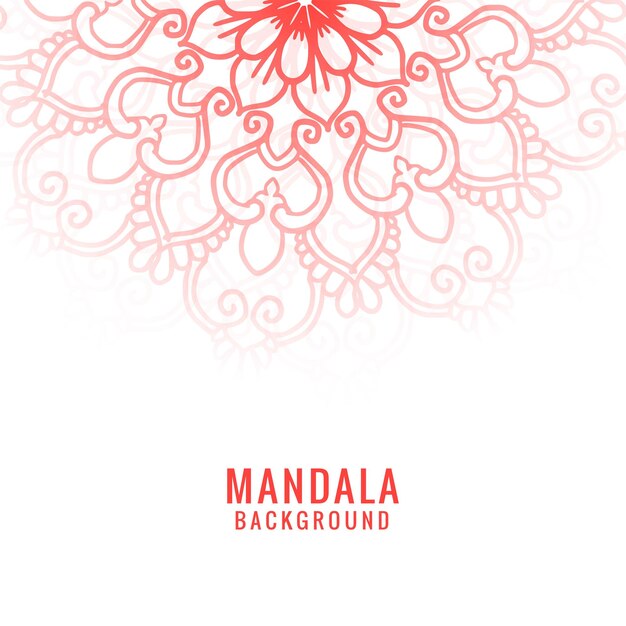 Decorative mandala with red colour design