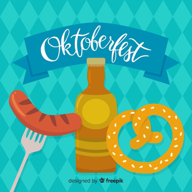 Free Vector decorative oktoberfest background flat design