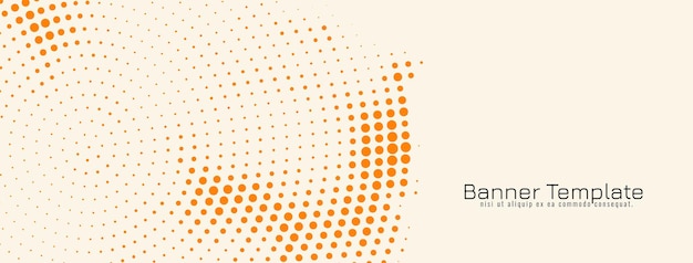 Decorative orange halftone design banner template vector