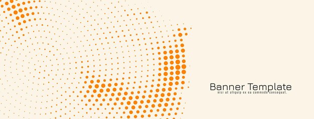 Decorative orange halftone design banner template vector