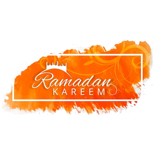 Decorative orange ramadan kareem design