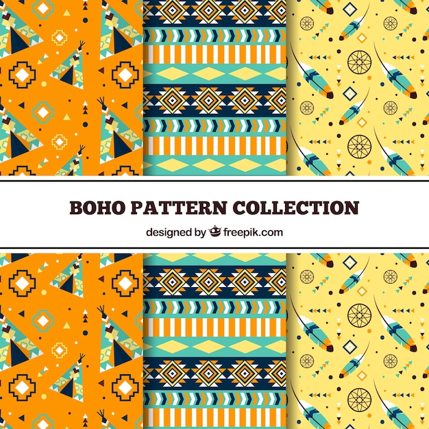 Free Vector decorative pattern in boho style