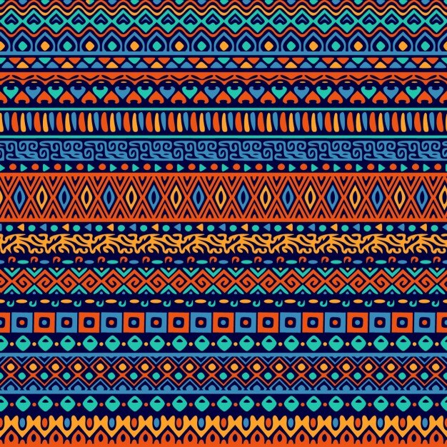 Decorative pattern of ethnic ornamental shapes