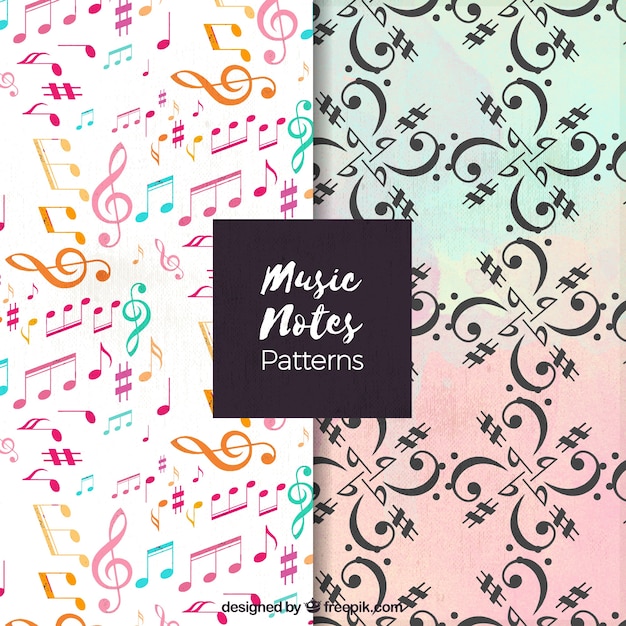 Free vector decorative patterns of musical notes