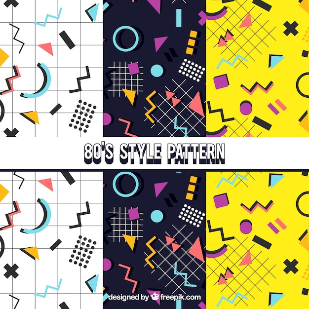 Free vector decorative patterns with colorful geometric figures