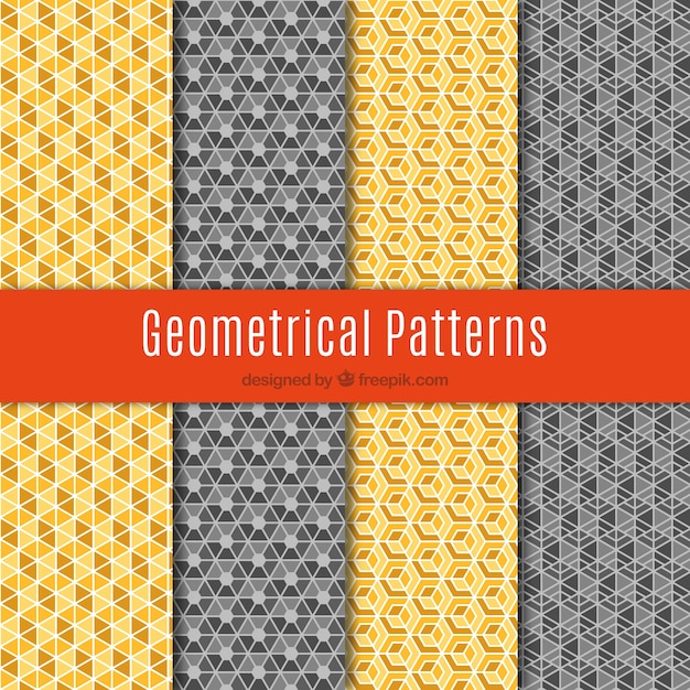 Free Vector decorative patterns with geometric shapes