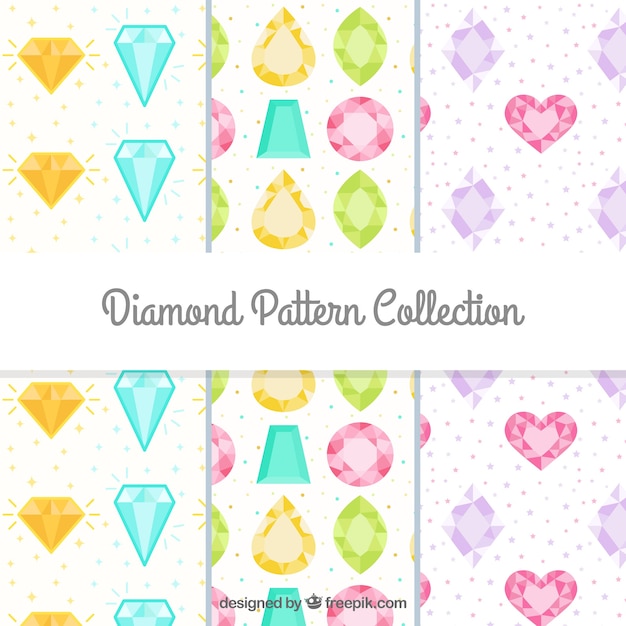 Free vector decorative patterns with precious gems